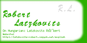 robert latzkovits business card